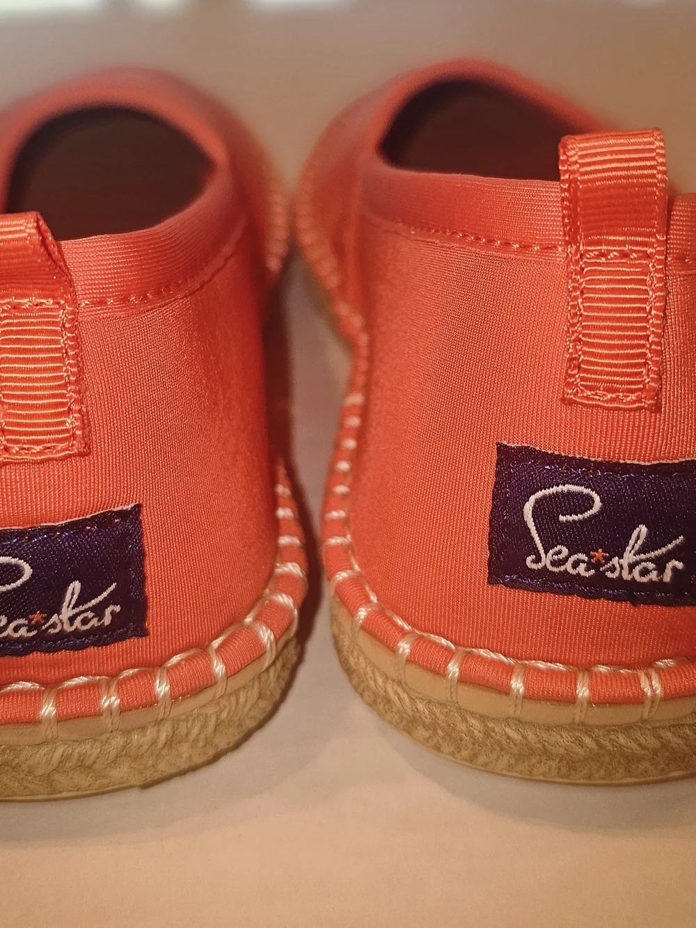 Orange Espadrille Slip-On Flats for Women